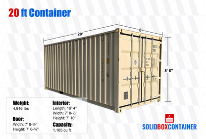 20ft One-Trip Standard Shipping Container - El Paso