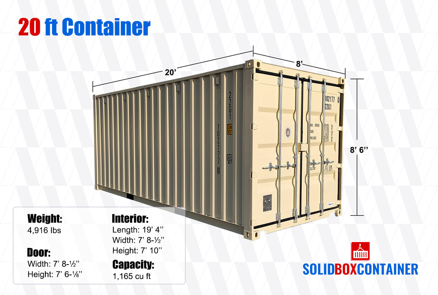 20ft One-Trip Standard Shipping Container - Houston