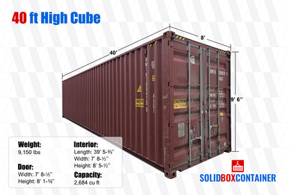 40ft Used High Cube Shipping Container - Atlanta