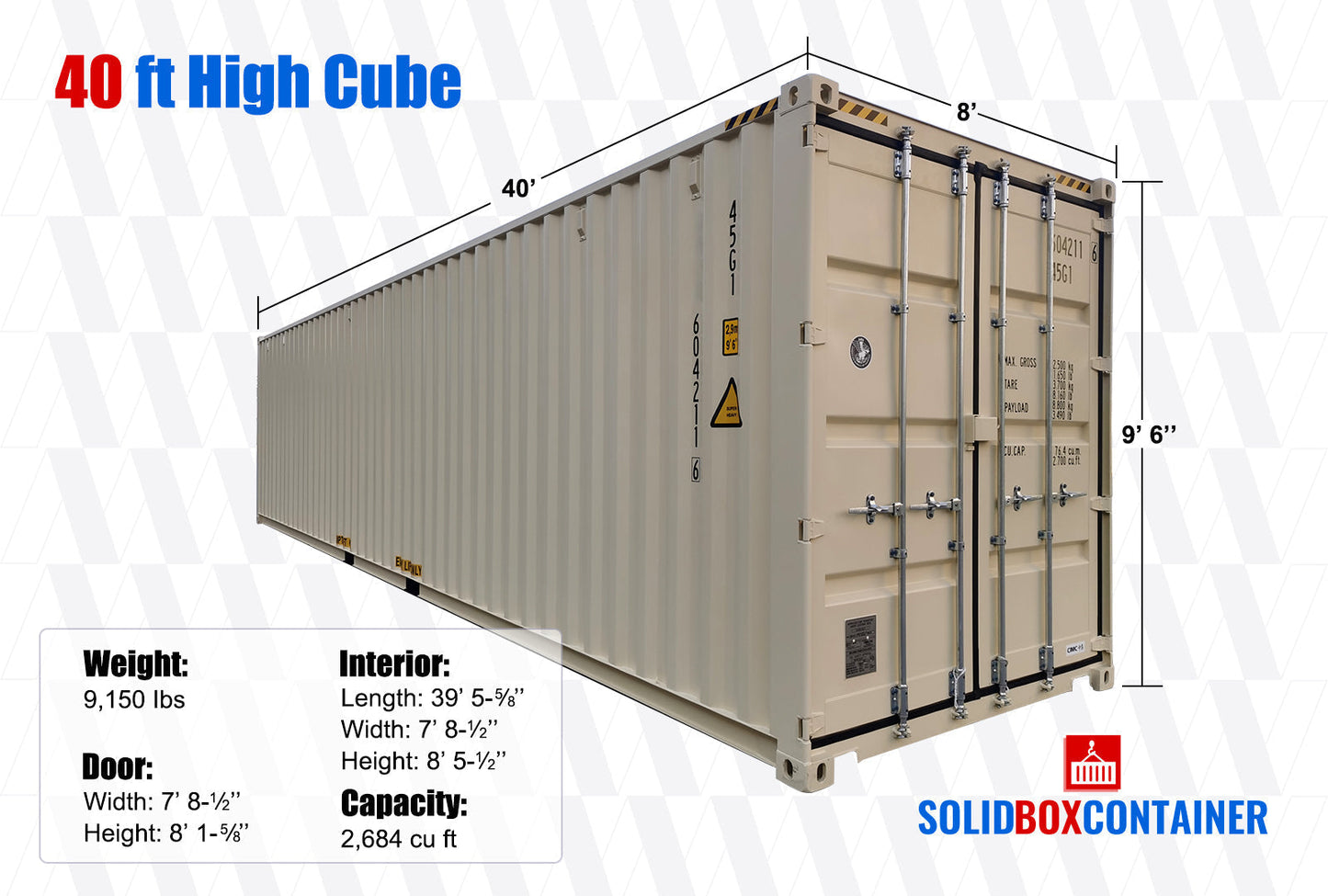 40ft One-Trip High Cube Shipping Container - Charleston