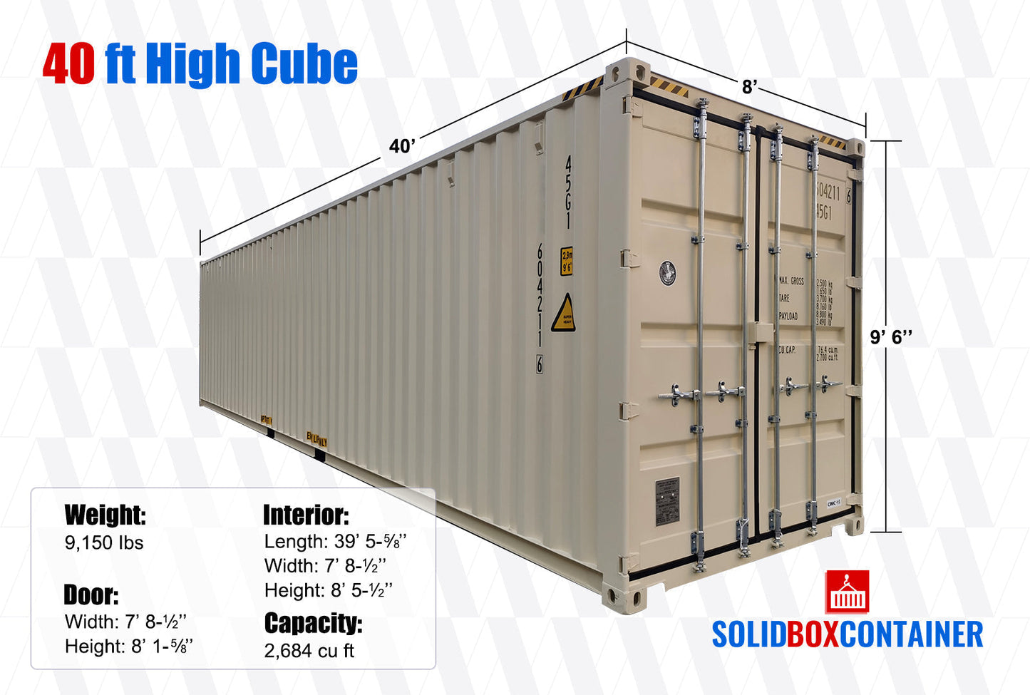 40ft One-Trip High Cube Shipping Container - Cleveland