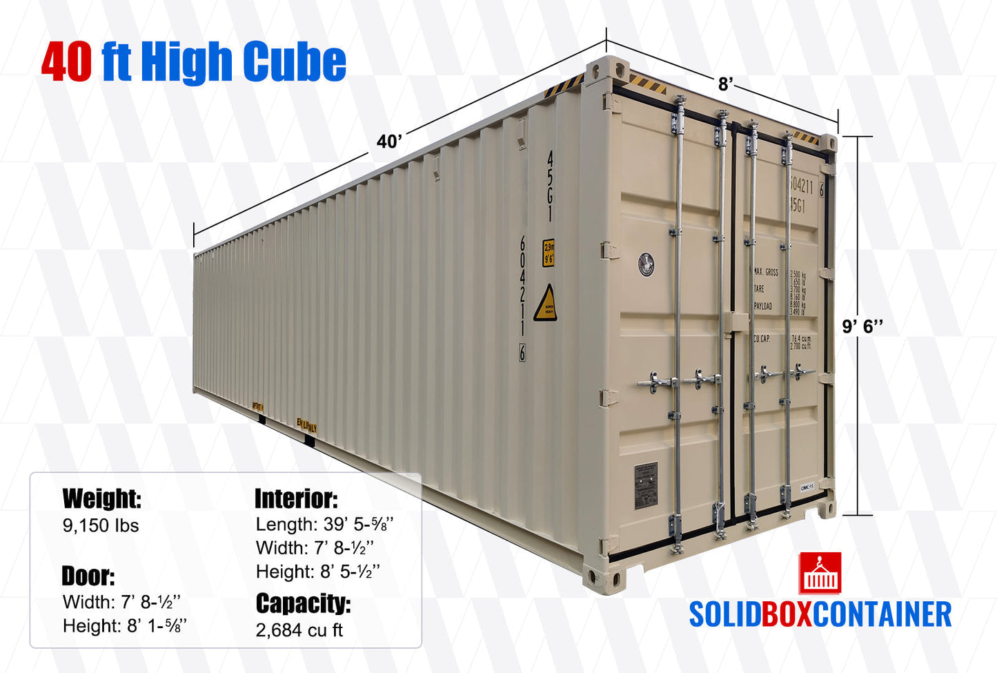40ft One-Trip High Cube Shipping Container - Boston