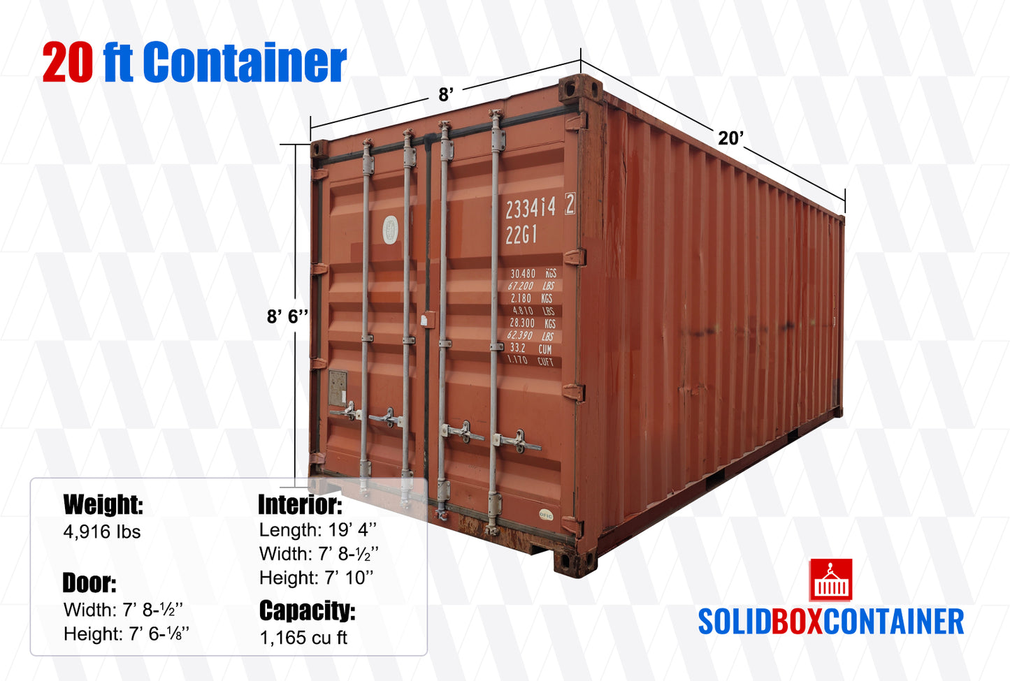 20ft Used Standard Shipping Container - New York